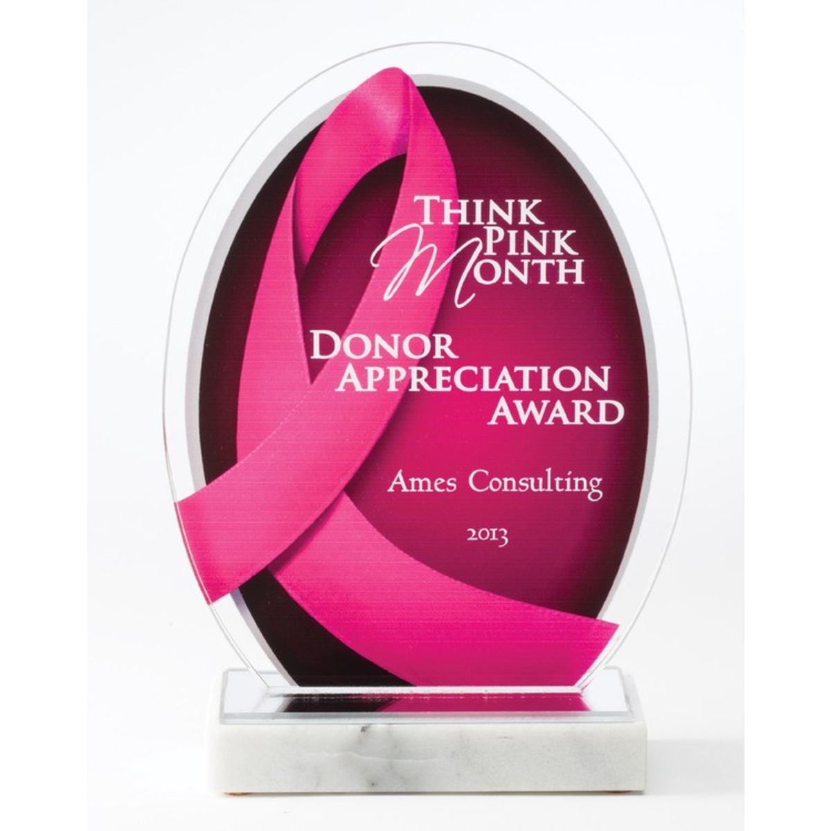 Pink Ribbon Acrylic Awareness Award