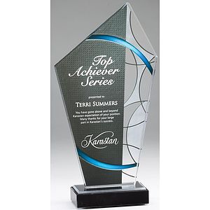 9-1/2" Stained Glass Acrylic Award with Marble Base