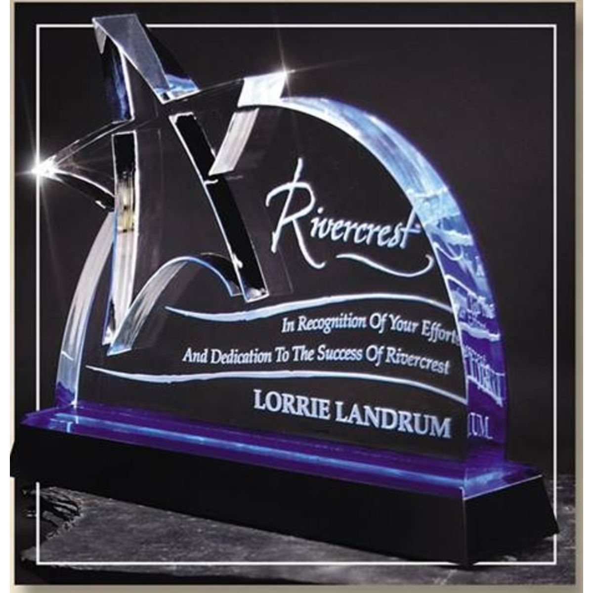 Deep Lasered Star Blue Mirror Acrylic Award (Limited Quantity) (Reduced Price)