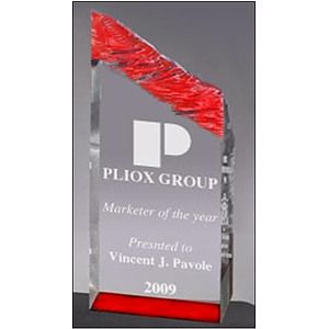 8 1/2" Red Glacier Tower Acrylic Award
