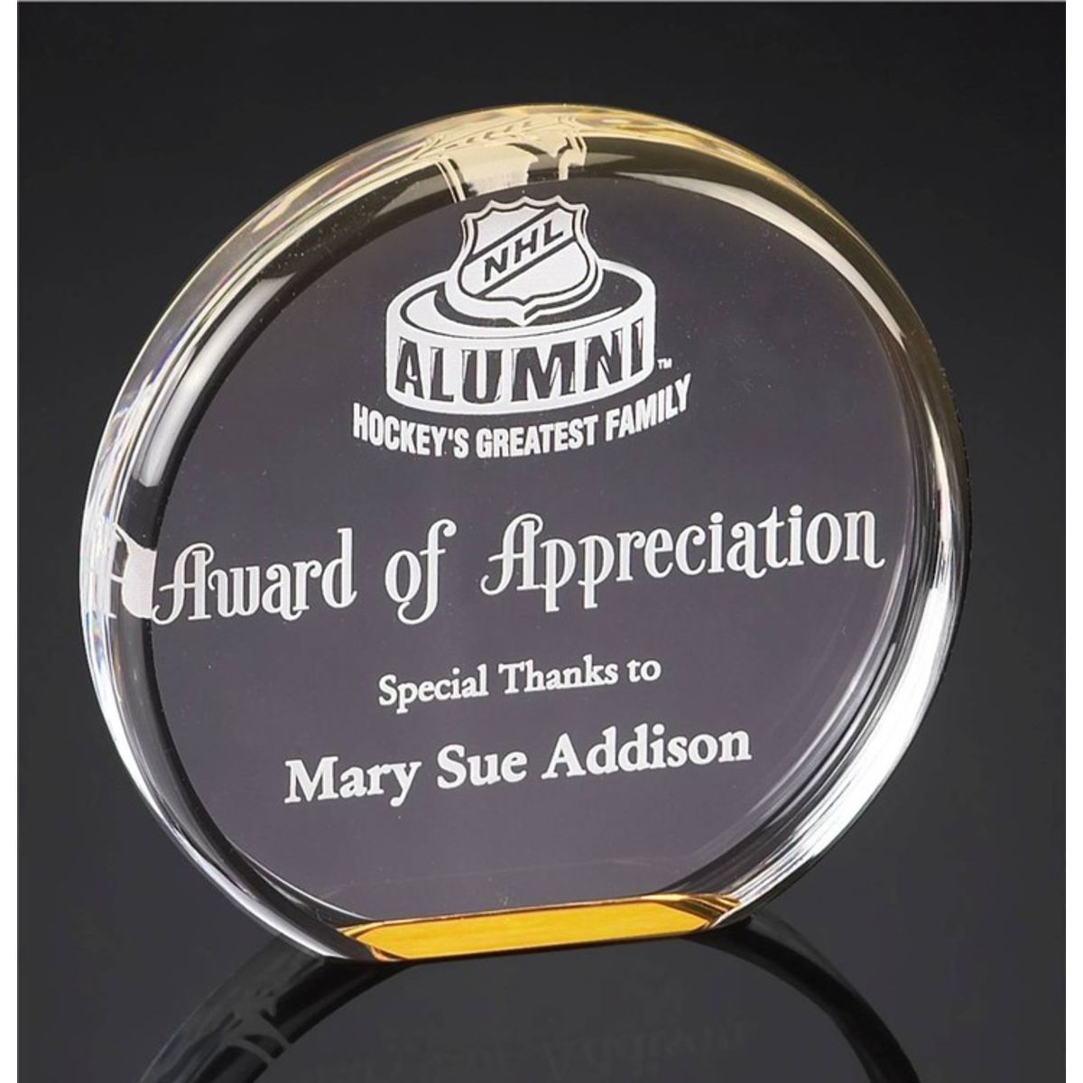 5" Diameter Gold Reflective Acrylic Award