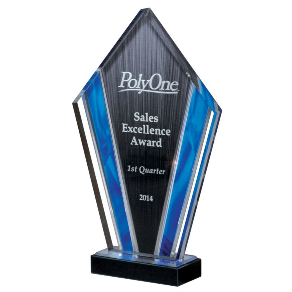 10" Deco Series Blue Acrylic Award