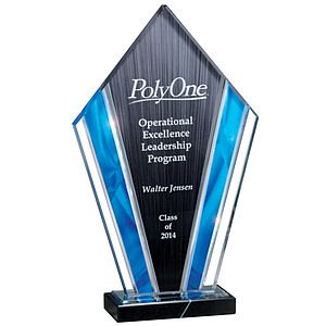 12" Deco Series Blue Acrylic Award