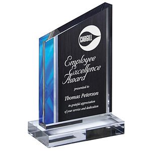 7-1/4" Deco Series Blue Peak Acrylic Award