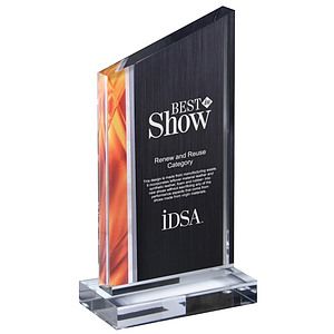 8-3/4" Deco Series Gold Peak Acrylic Award