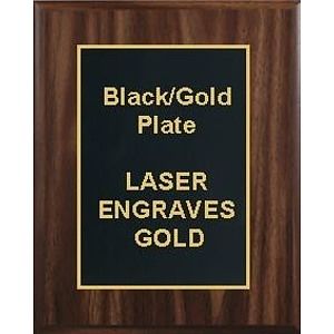 7" x 9" Classic Walnut Finish Plaque with a Black Designer Plate