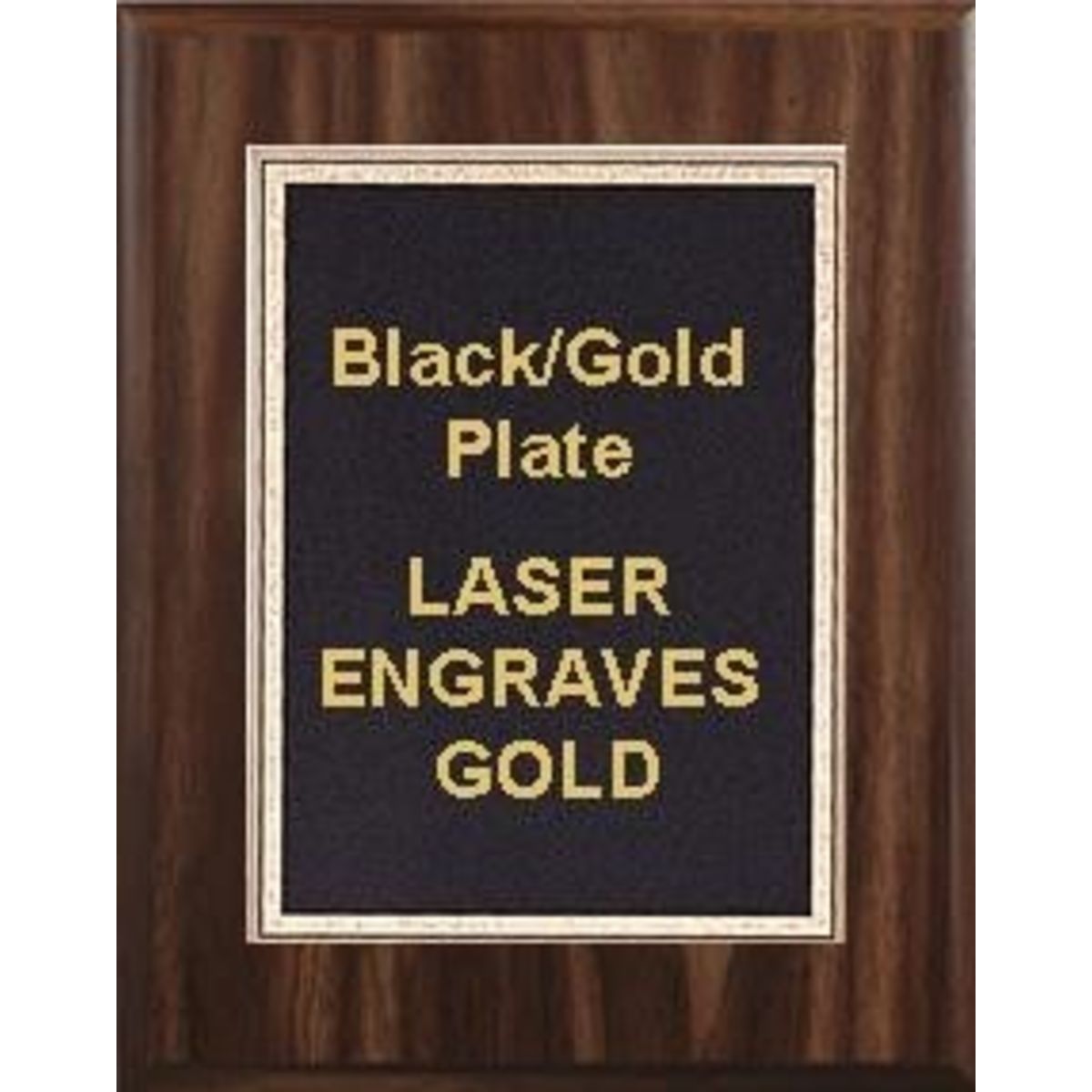 8" x 10" Classic Walnut Finish Plaque with a Black Florentine Plate