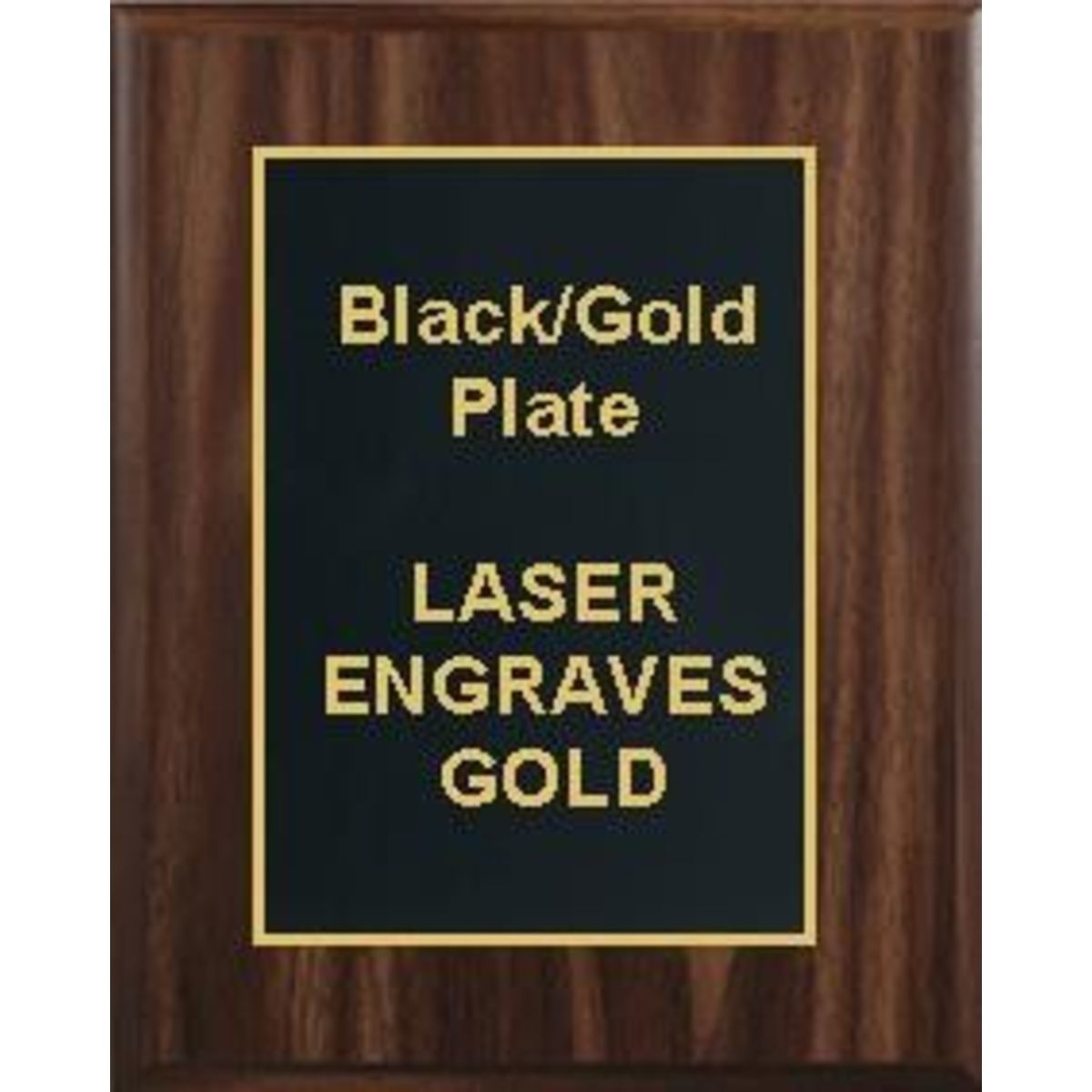 8" x 10" Classic Walnut Finish Plaque with a Black Designer Plate
