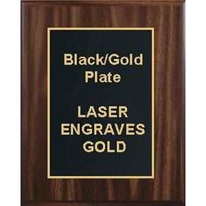 8" x 10" Classic Walnut Finish Plaque with a Black Designer Plate
