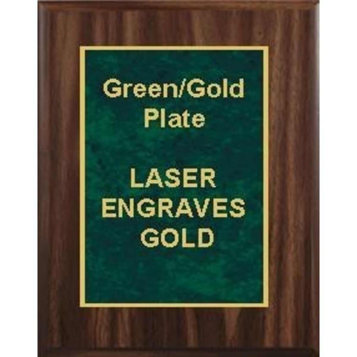 8" x 10" Classic Walnut Finish Plaque with a Green Marble Designer Plate
