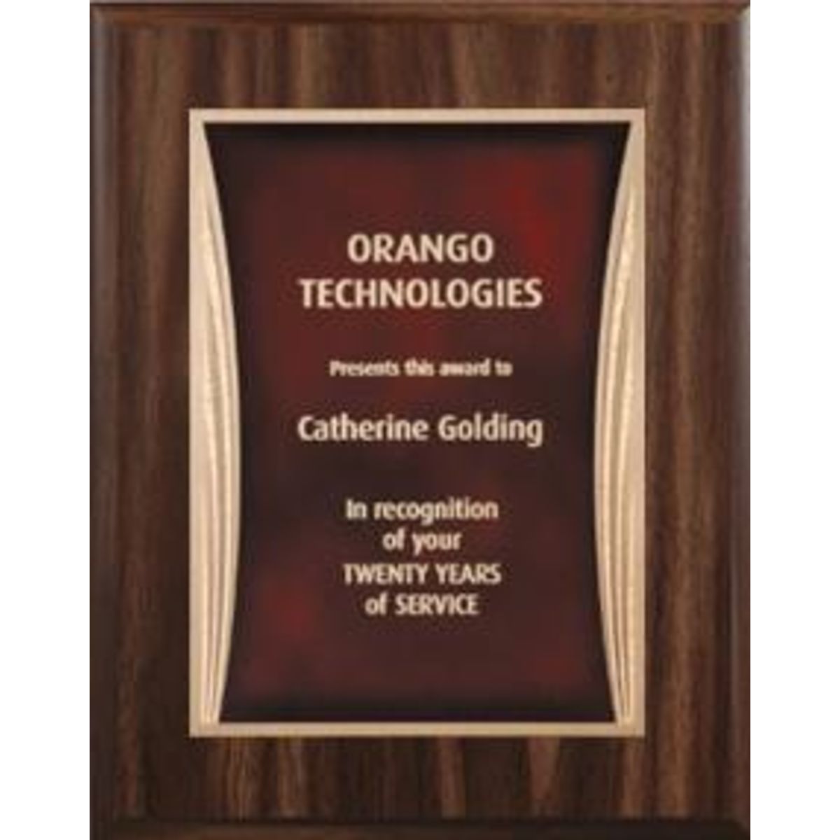 8" x 10" Walnut Finish Plaque with a Red Showtime Plate