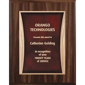 8" x 10" Walnut Finish Plaque with a Red Showtime Plate