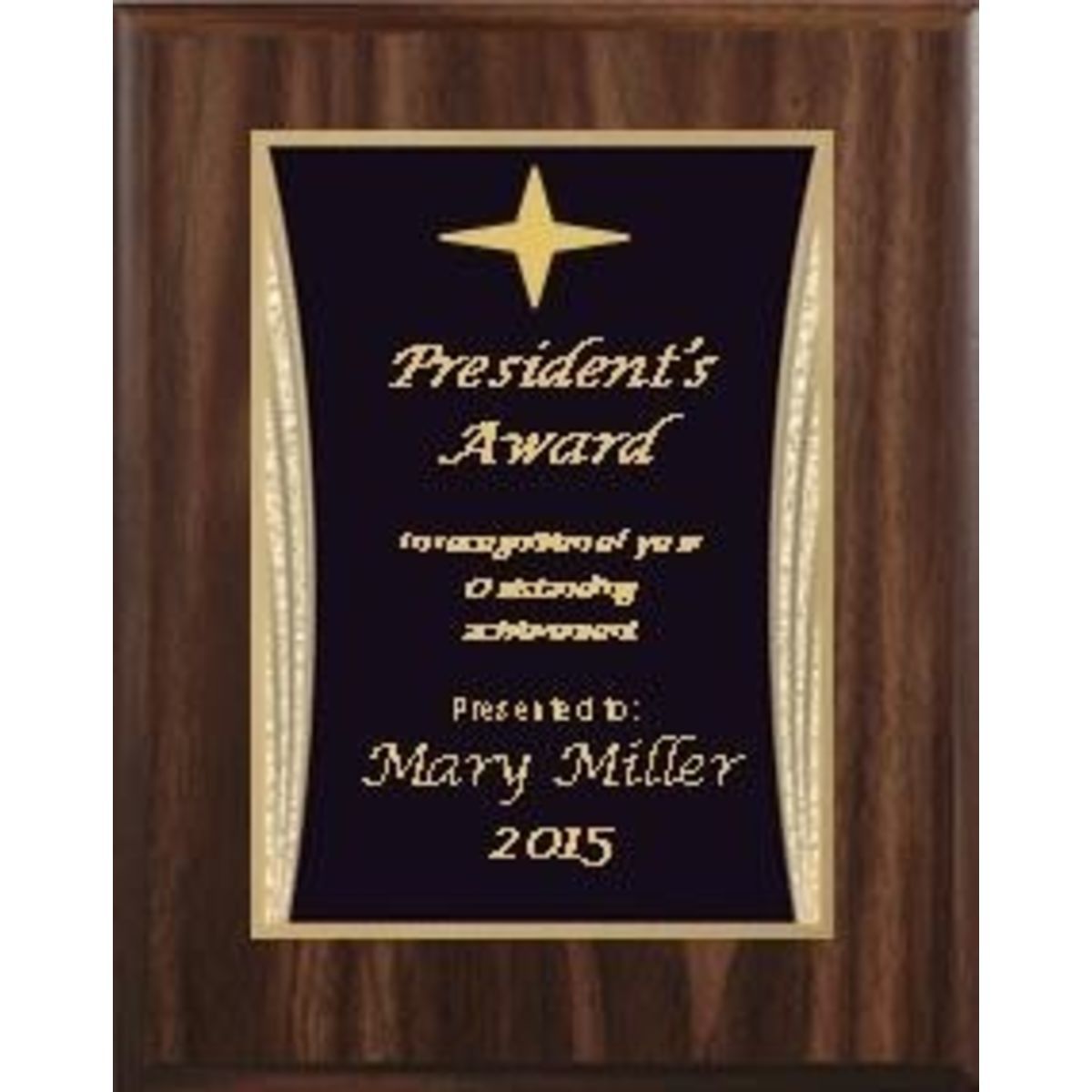 8" x 10" Walnut Finish Plaque with a Black Showtime Plate