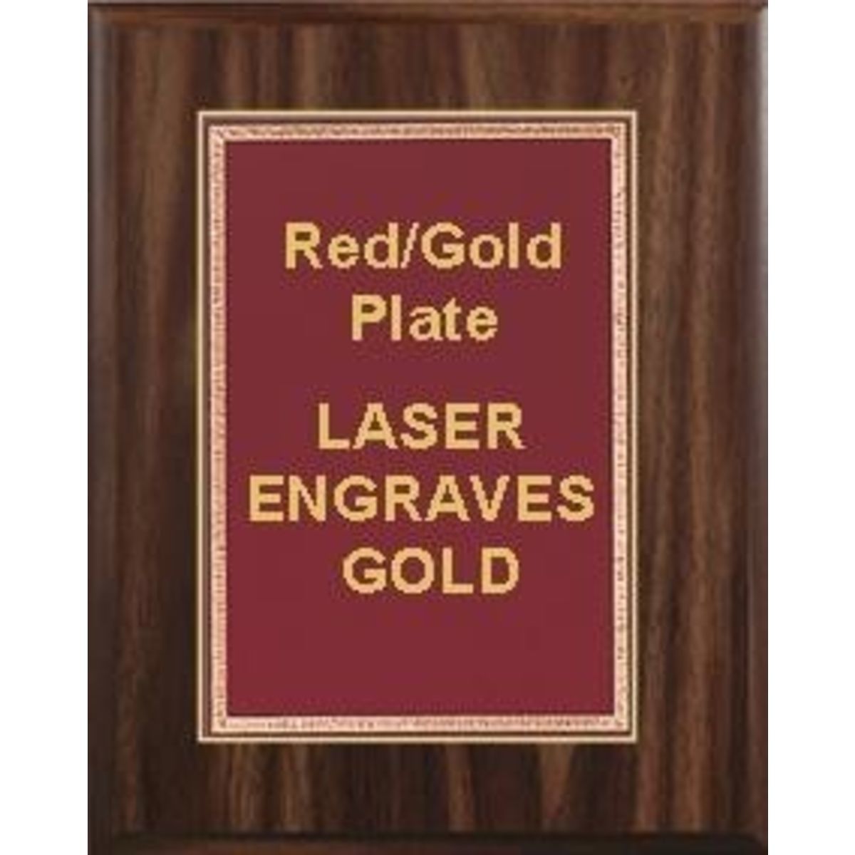 9" x 12" Classic Walnut Finish Plaque with a Red Florentine Plate