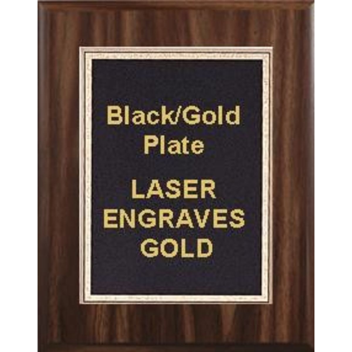 9" x 12" Classic Walnut Finish Plaque with a Black Florentine Plate