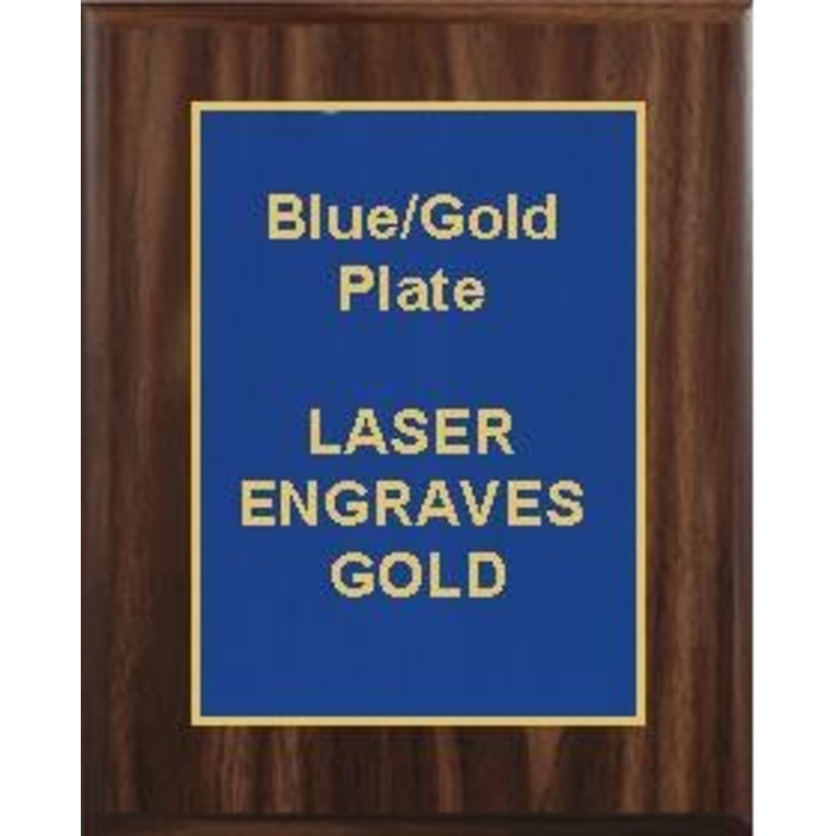 9" x 12" Classic Walnut Finish Plaque with a Blue Designer Plate