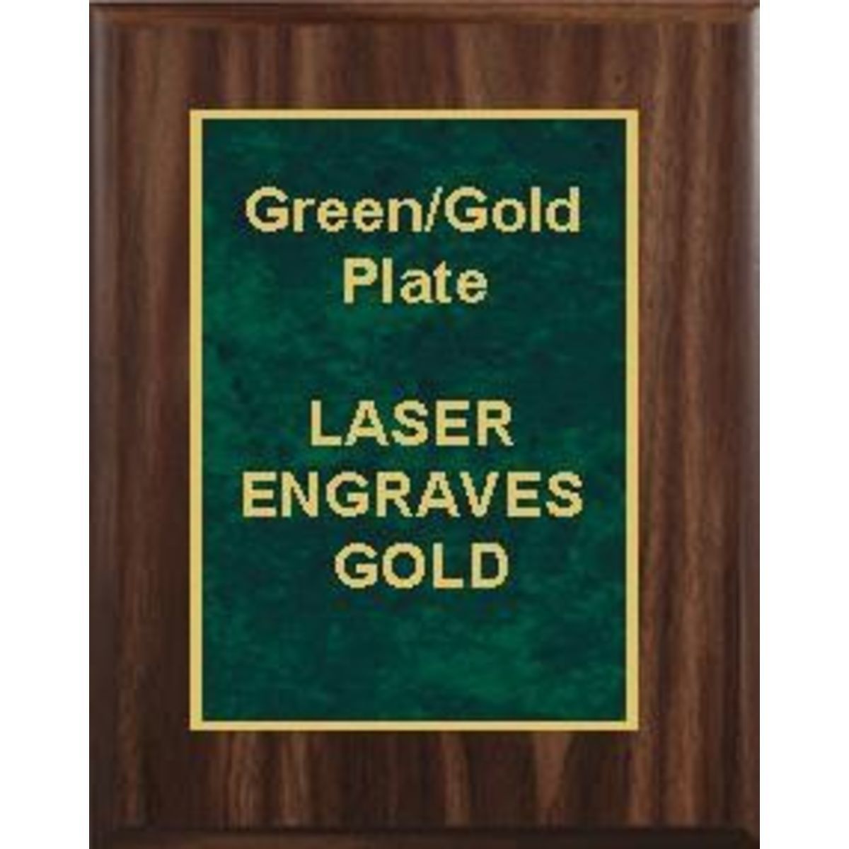 9" x 12" Classic Walnut Finish Plaque with a Green Marble Designer Plate