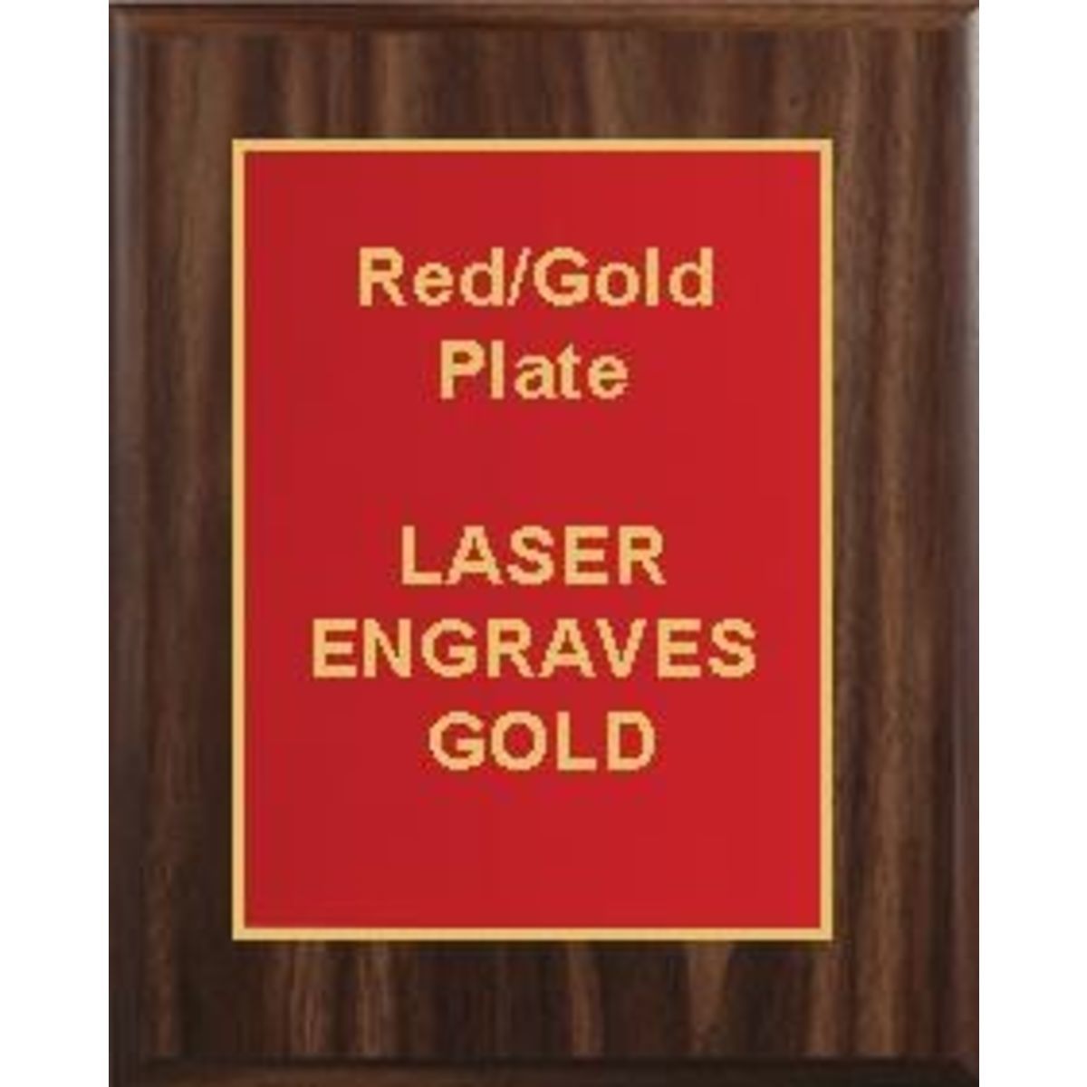 9" x 12" Classic Walnut Finish Plaque with a Red Designer Plate