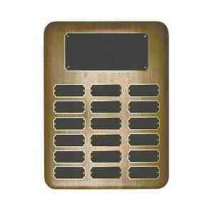 18 Plate Elliptical Walnut Perpetual Plaques