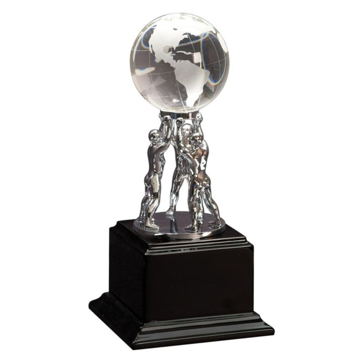 10" Teamwork Crystal Globe Executive Award