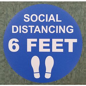 23" -6 Feet Apart Floor Decal