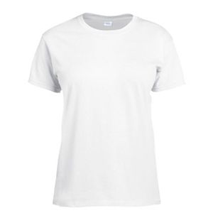 Embroidered G2000L 100% Cotton White Ladies T-shirt