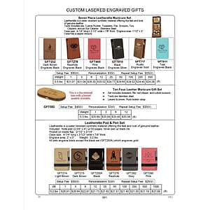 Engraved Black Leatherette Manicure Set