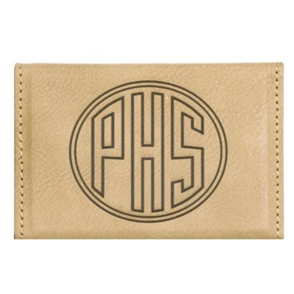 Light Brown Hard Leatherette Business Card Holder
