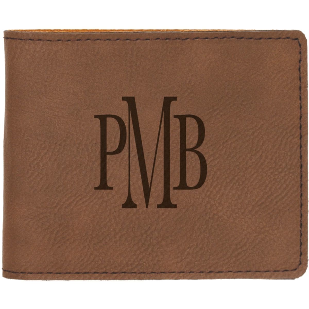 Dark Brown Leatherette Bi-Fold Wallet