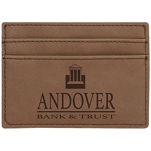 Dark Brown Leatherette Money Clip