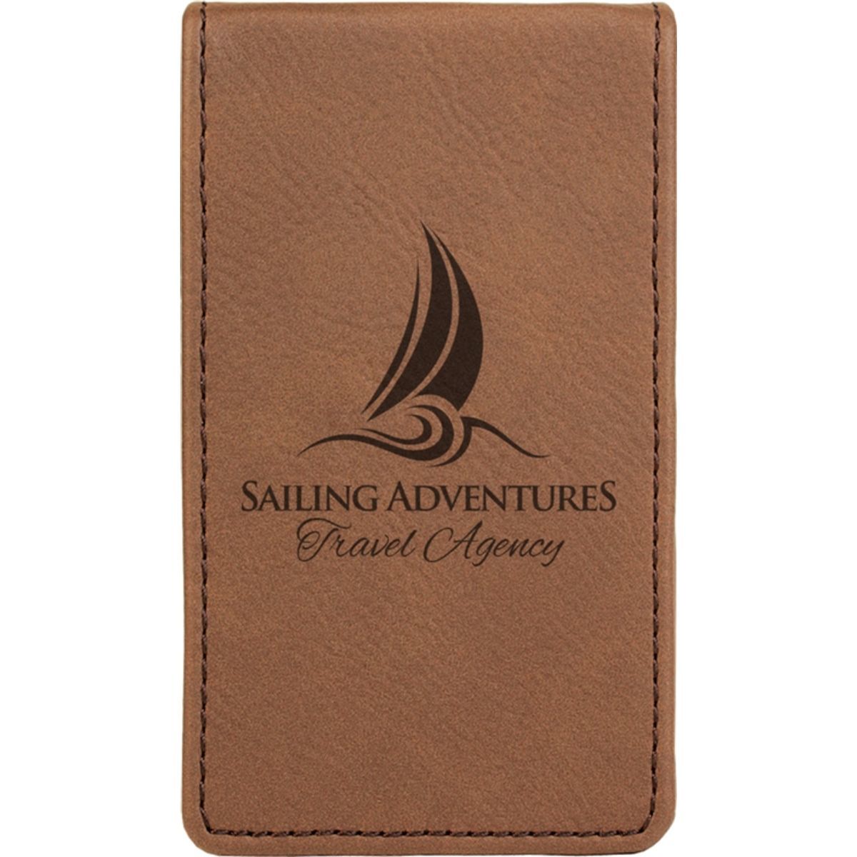 Engraved Dark Brown Leatherette Manicure Set