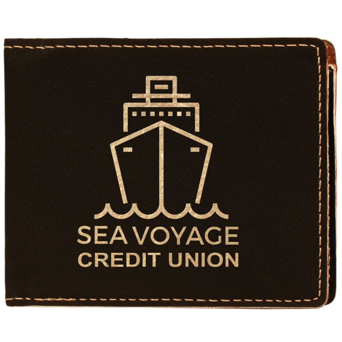 Black Leatherette Bi-Fold Wallet