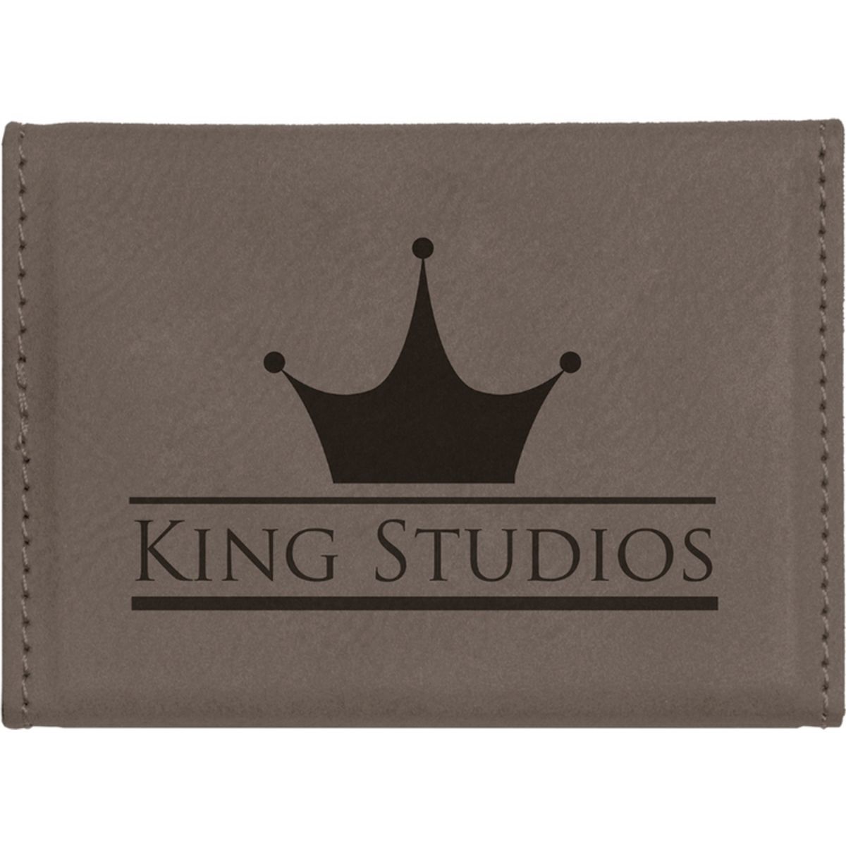 Gray Hard Leatherette Business Card Holder