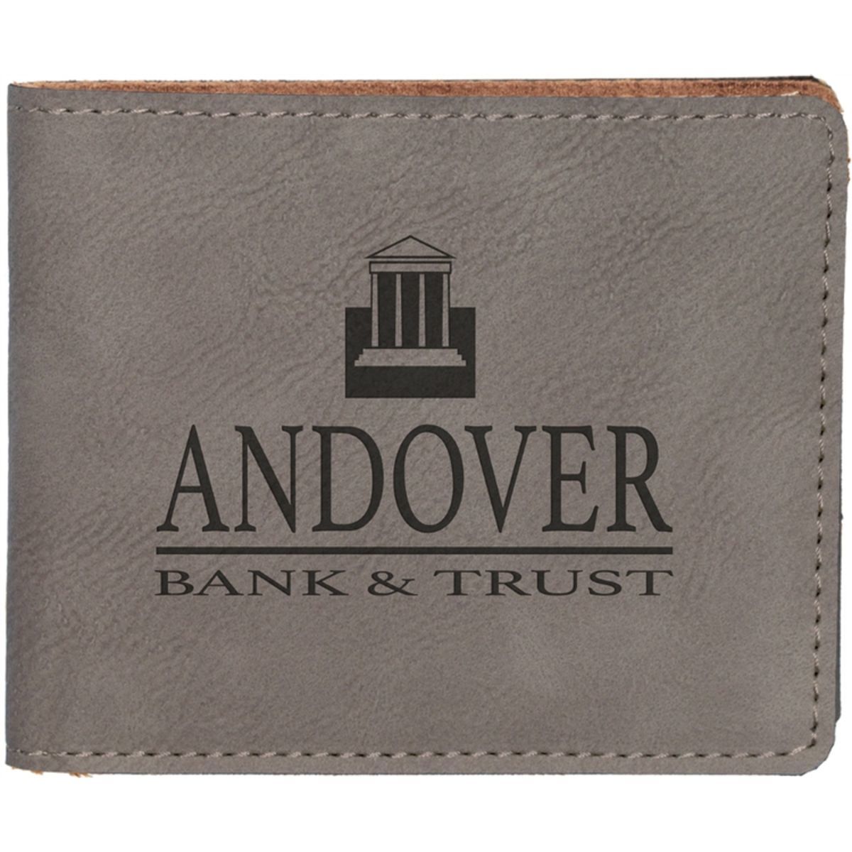 Gray Leatherette Bi-Fold Wallet