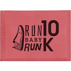 Pink Hard Leatherette Business Card Holder