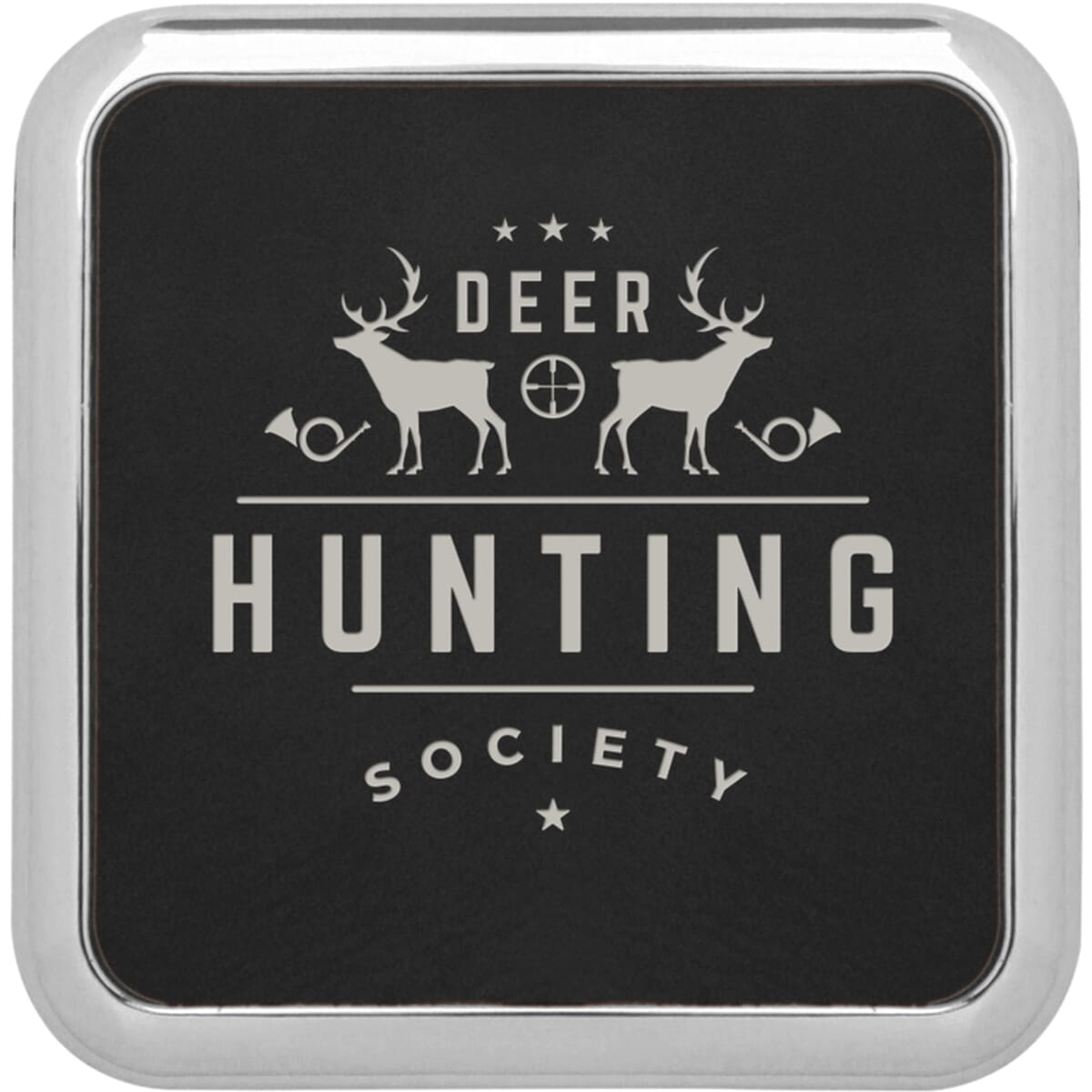 Black Leatherette Individual Square Coaster