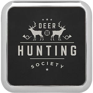 Black Leatherette Individual Square Coaster