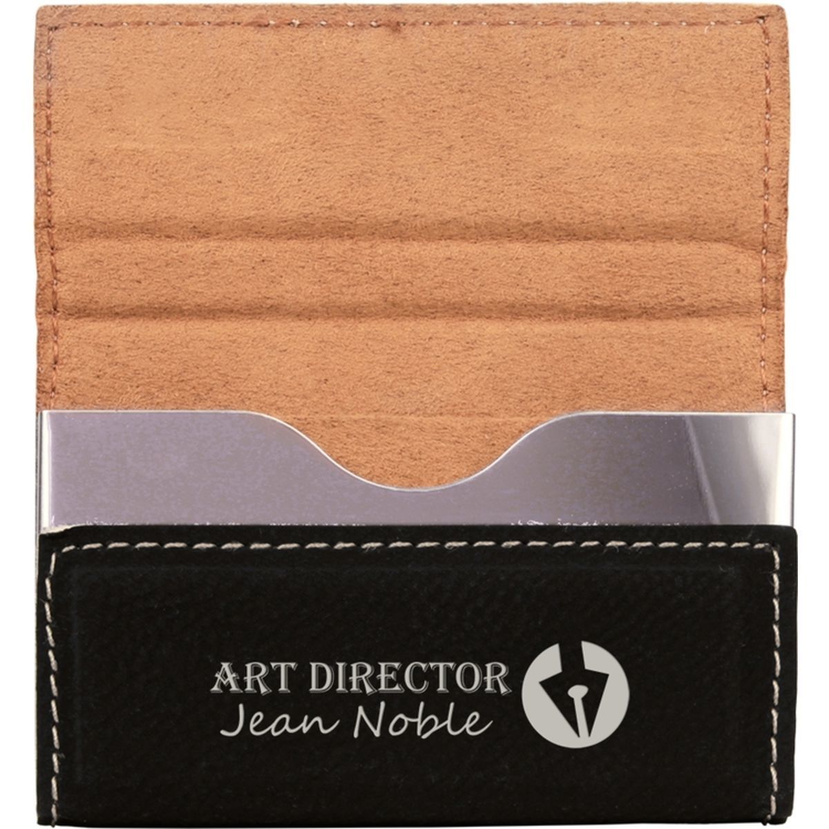 Black Hard Leatherette Business Card Holder