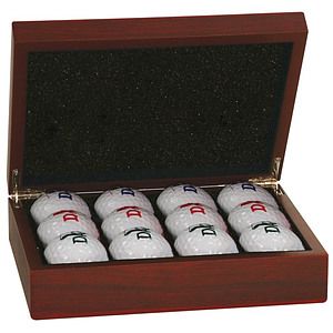 Rosewood Golf Ball Case with an engraved top