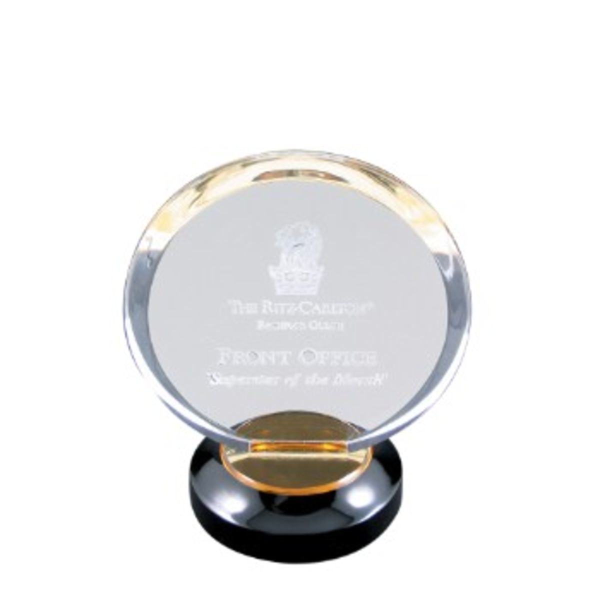 7" Gold Halo Acrylic Award with Base
