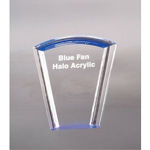 7" Blue Fan Halo Acrylic Award