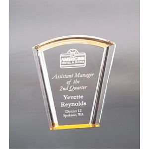 7" Gold Fan Halo Acrylic Award