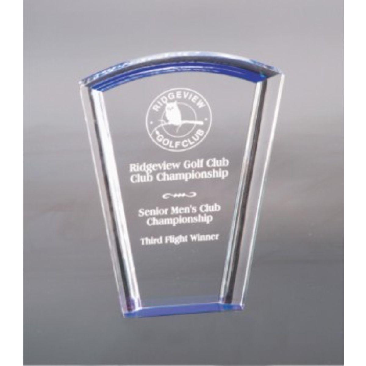 8" Blue Fan Halo Acrylic Award