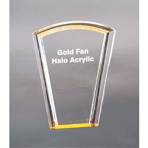 8" Gold Fan Halo Acrylic Award