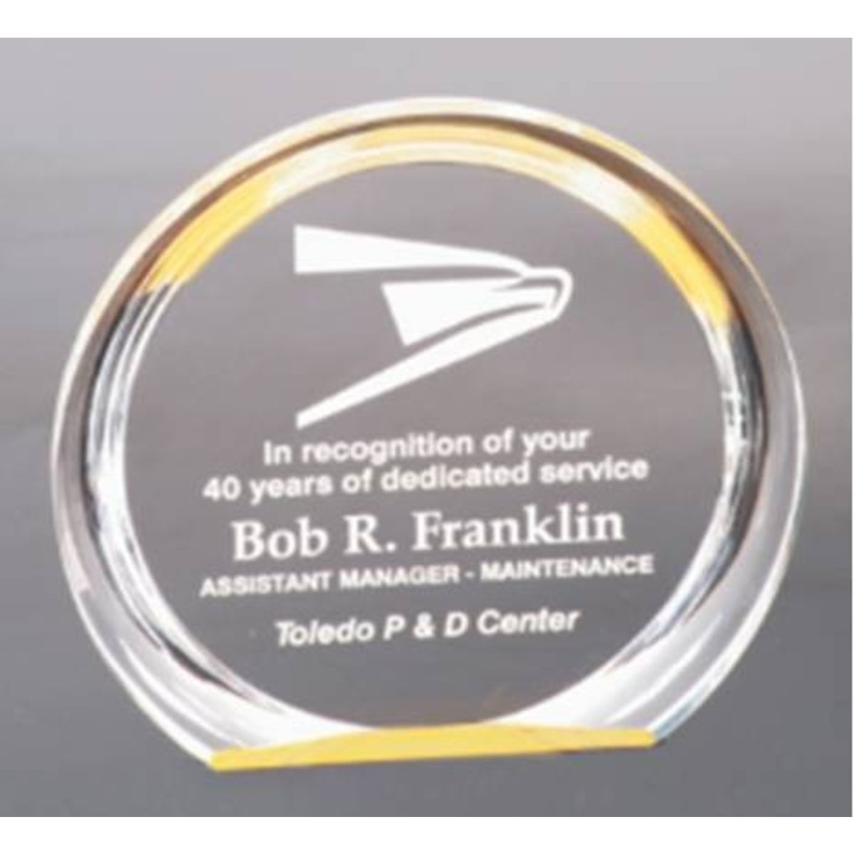5 3/8" Gold Round Halo Acrylic Award