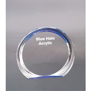 6 3/8" Blue Round Halo Acrylic Award