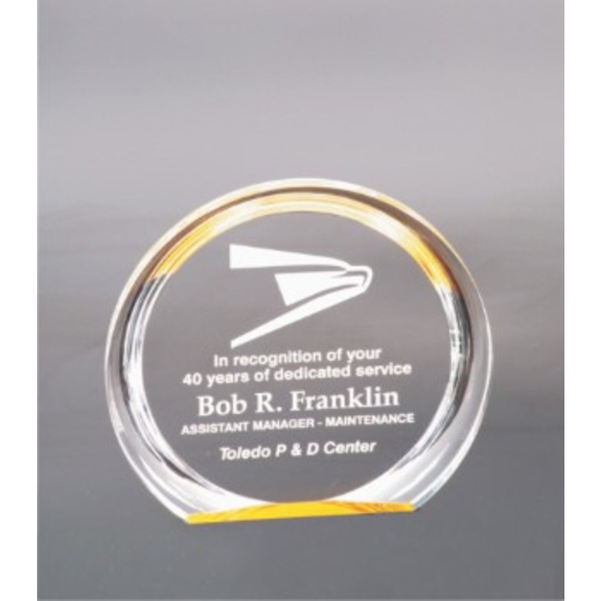 6 3/8" Gold Round Halo Acrylic Award
