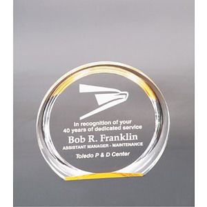 6 3/8" Gold Round Halo Acrylic Award