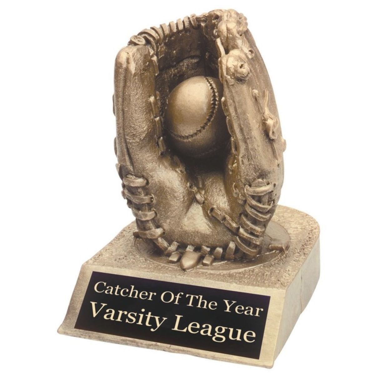 Baseball & Glove Antique Gold Resin Award