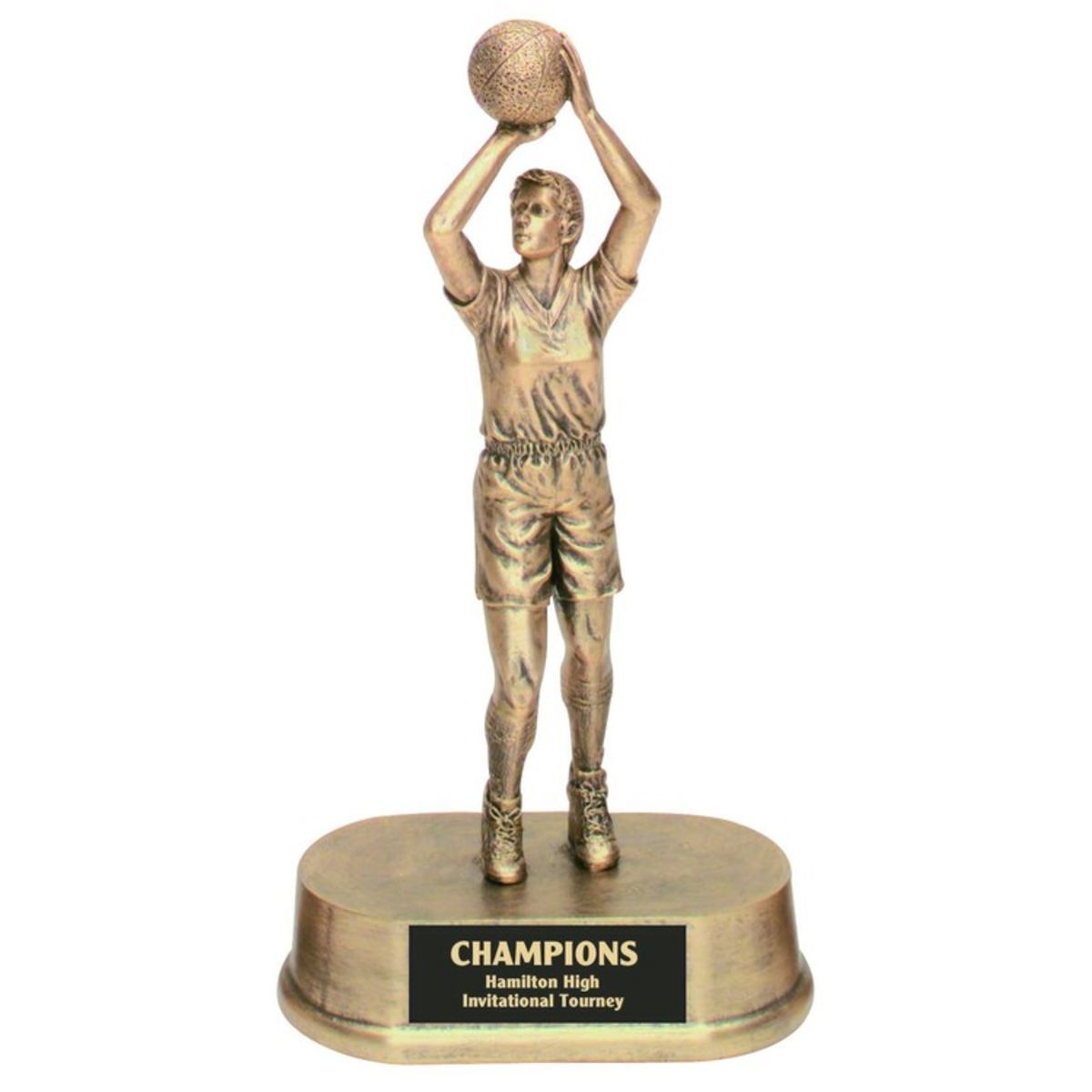 Basketball Female Antique Gold Figure Award